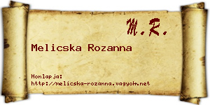Melicska Rozanna névjegykártya